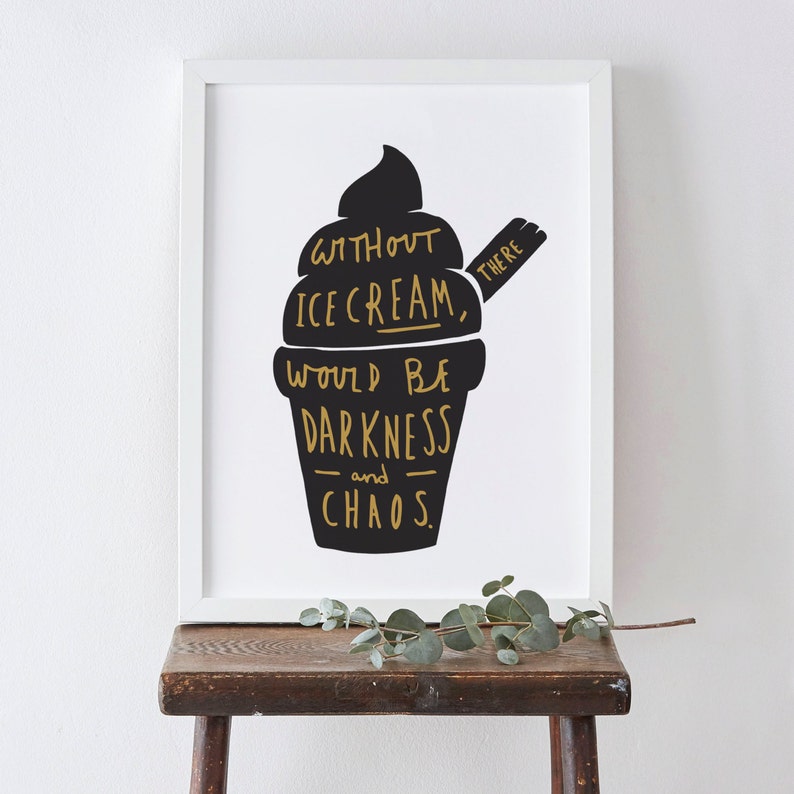 Ice Cream Print A4  kitchen print  ice cream art  ice cream image 1