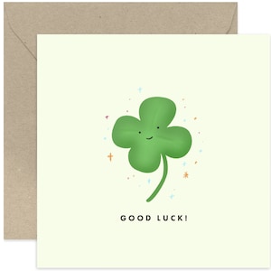 Good Luck Clover Card - Fun Good Luck Card - Luck Greeting Card - Card For Luck - Good Luck Card - Encouragement Card - You Got This Card