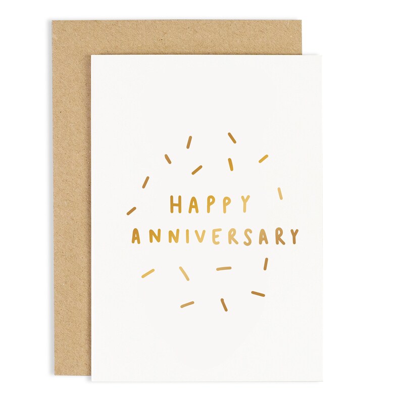 Anniversary Confetti Card Wedding Card Anniversary Gift Etsy