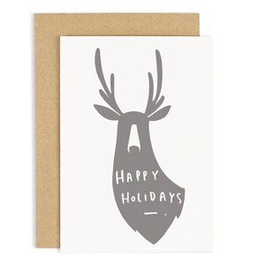 SALE: Happy Holidays Deer Christmas Card - Holiday Card - Christmas Quote Card - Christmas Deer Card - CC197 - D/C