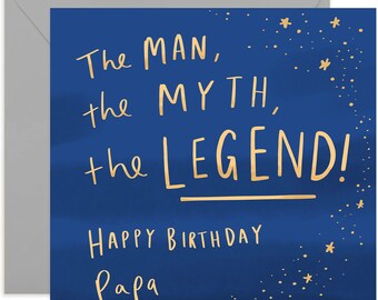 The Legend Papa Happy Birthday Card - Fun Birthday Card for Him - Cute Happy Birthday Greeting Card For Papa - Papa Birthday Card