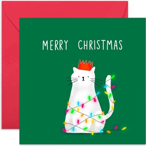 Merry Christmas Lights Card - Christmas Card - Holiday Card - Merry Christmas Card - Xmas Card - Seasonal Card - Festive Card - Christmas