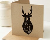 Christmas Card Set of 5 - Christmas Deer Cards - 15 x 15 cm