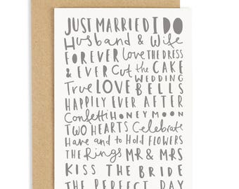 Wedding Words Card - Wedding Card - Love Greeting Card - Engagement Card - CC67