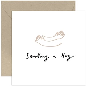 Sending a Hug Square Card - Sympathy Card - Supportive Greeting Card - Card For Friends and Family - Friendship Card - Kindness Card