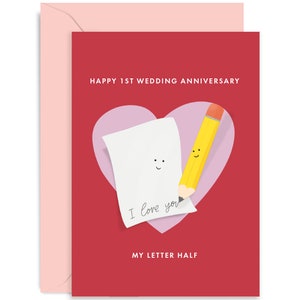 Happy 1st Wedding Anniversary Card - Anniversary Card - Love Card - 1st Anniversary Card - Love Card - Card for Partner - Card For Them