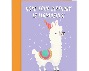 Hope Your Birthday is Llamzing Card - Friend Birthday Card  - Birthday Card - Funny Birthday Card - Joke Birthday - Llama Card - Silly Card