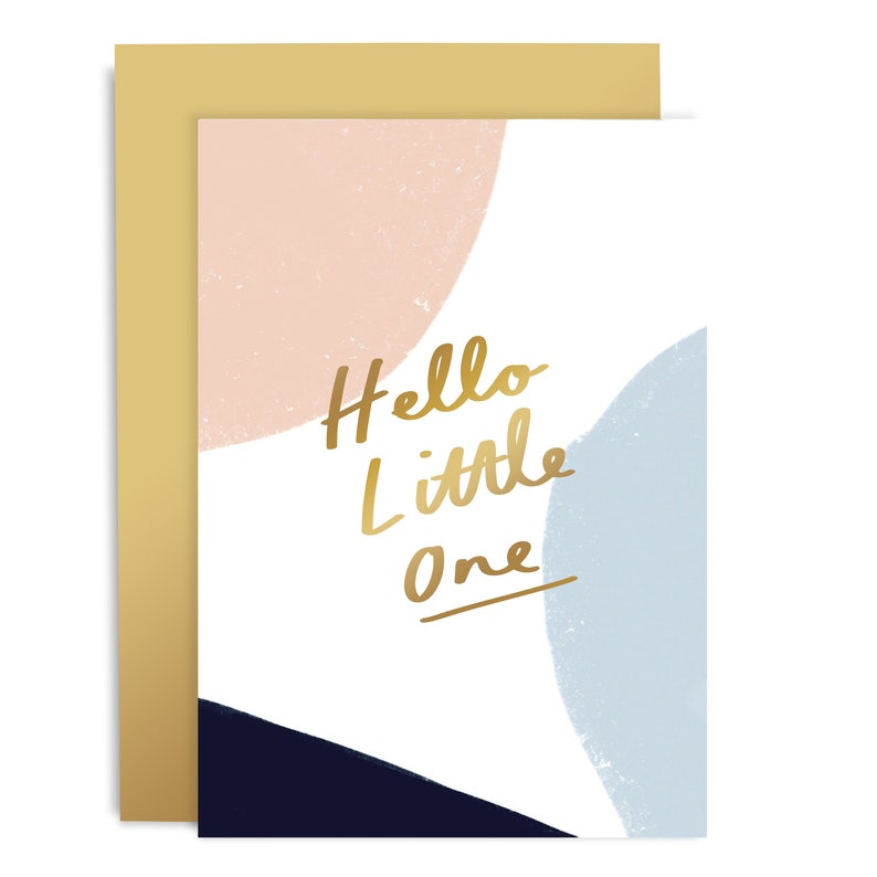 New Baby Card Pastel Card CCBW08 Hello Little One Brushwork Card Brushwork Collection