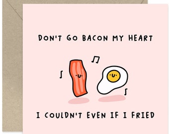 Bacon and Egg Love Card - Anniversary Card - Couple Card - Love Card - Valentines Card - Card For Him - Card For Her - Bacon and Eggs Card