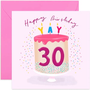 30th Birthday Cake Card - 30th Birthday Card for Her - 30th Birthday Card - Birthday Cake Card - 30th Birthday - Birthday Card