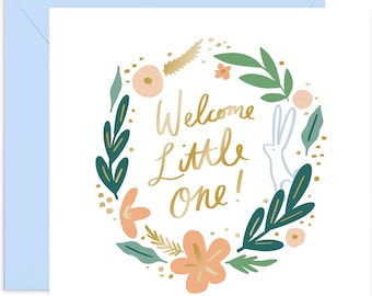 Welcome Little One Card - New Baby Card - New Baby Greeting Card - Card For Friends and Family - Congratulations Card - New Baby