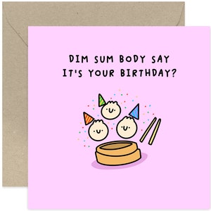 Party Dim Sum Birthday Card Happy Birthday Card Card For Family and Friends Cute Birthday Card Foodie Birthday Card Chinese Food Bild 1