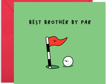 Best Brother By Par Card - Birthday Card - Funny Birthday Card - Birthday Card For Brother - Card For Him - Brother Card - Golf Joke Card