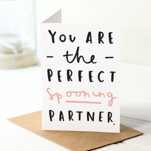 Perfect Spooning Partner Valentine's Card Spooning Card Anniversary Card CC32 image 2