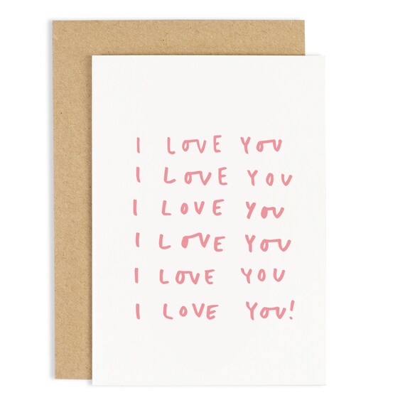 I Love You Repeat Valentines Day Card Carte Anniversaire Etsy France
