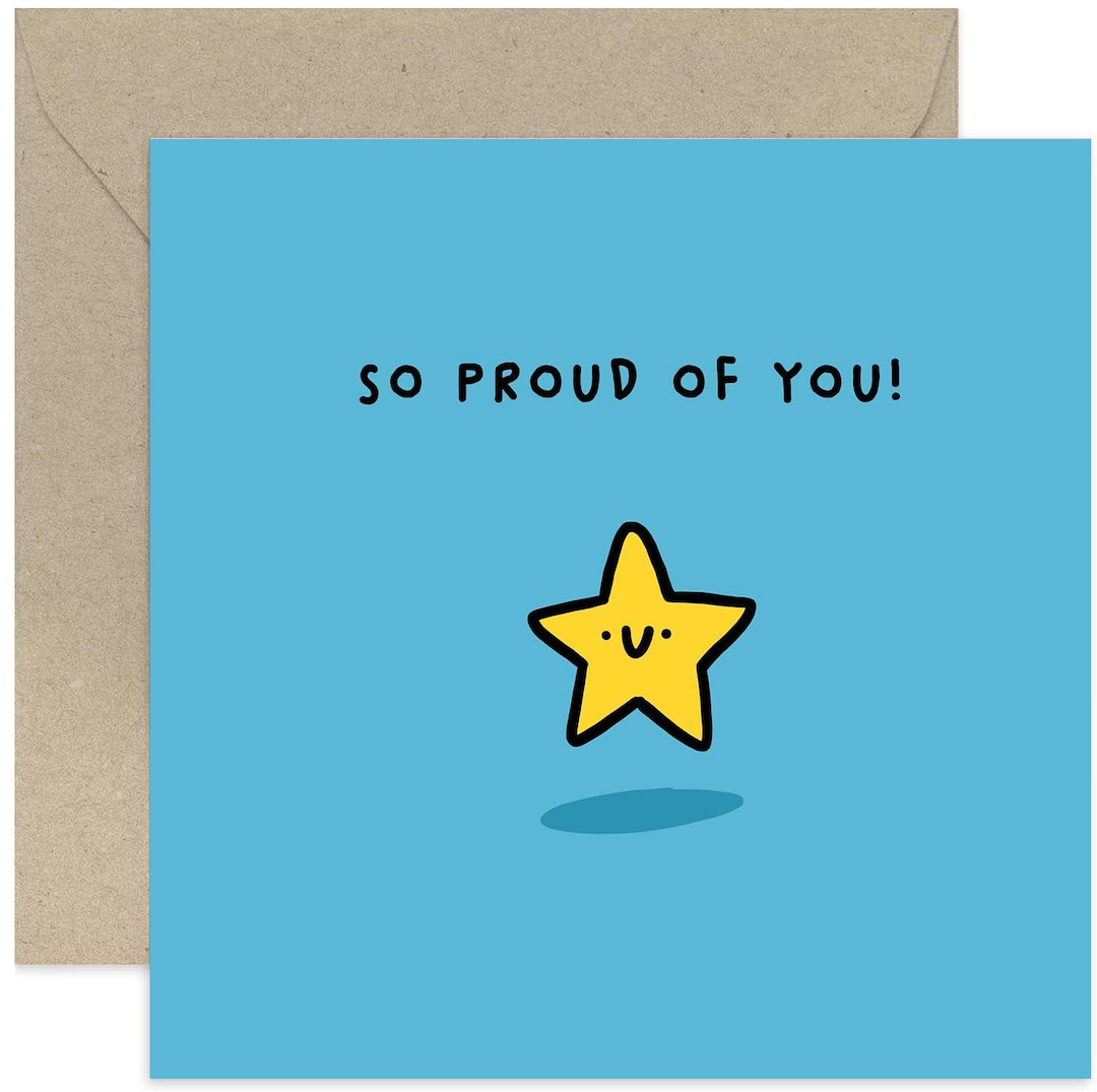 So Proud of You Star Card - Sympathy Card - Supportive Greeting Card ...
