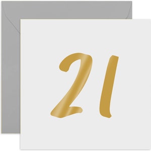 21st Gold Birthday Card - 21st Birthday Card for Her - 21st Birthday Card For Him - 21st Birthday Card - 21st Birthday - Birthday Card