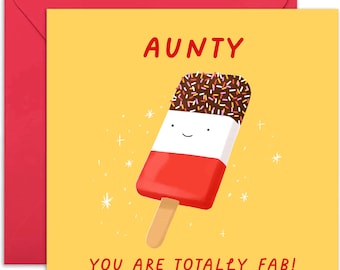 Aunty Totally Fab Joke Card - Birthday Card for Aunty - Funny Card for Aunty - Aunty Joke Card - Funny Card - For Her