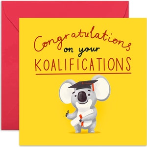 Congratulations Graduation Koala Card - Celebration Card - Graduation Card - Well Done Card - Congratulations Card - Achievement Card