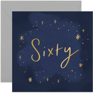 Sixty Birthday Card - Fun Birthday Card for Her - Sixtieth Birthday Greeting Card - 60th Birthday Card - Cute 60th Birthday Card - Sixtieth