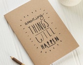 Sale: Amazing notebook - A5 kraft notebook - blank pages - notepad - stocking filler - amazing things will happen - motivating notebook