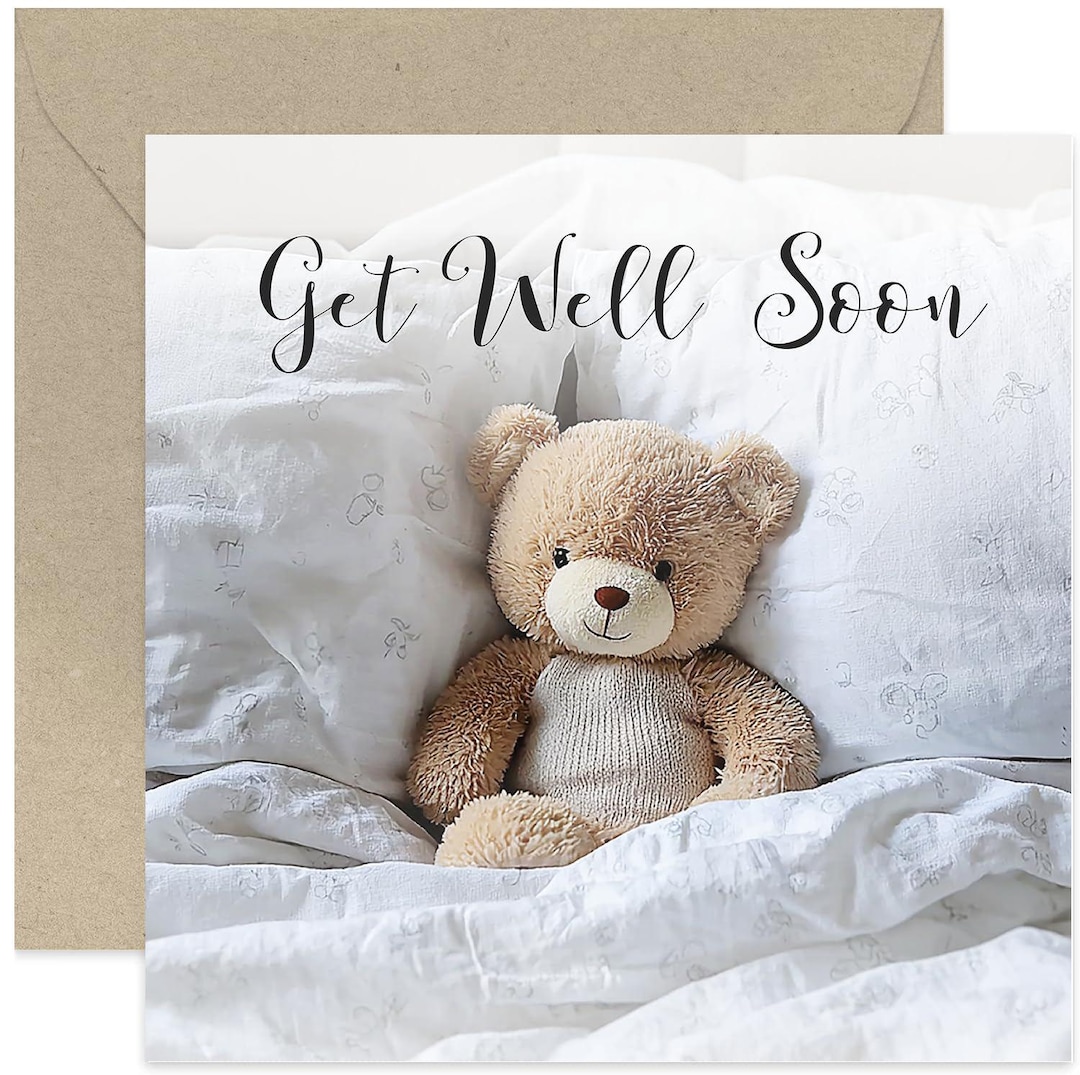 Cute Get Well Soon Card for Family - Teddy Bear Feel Better Soon ...