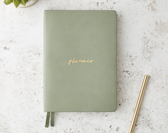 Daily Planner Book Sage Green - Green Planner - Planner - Daily Journal - Undated Planner - 2024 Planner - PLAN09