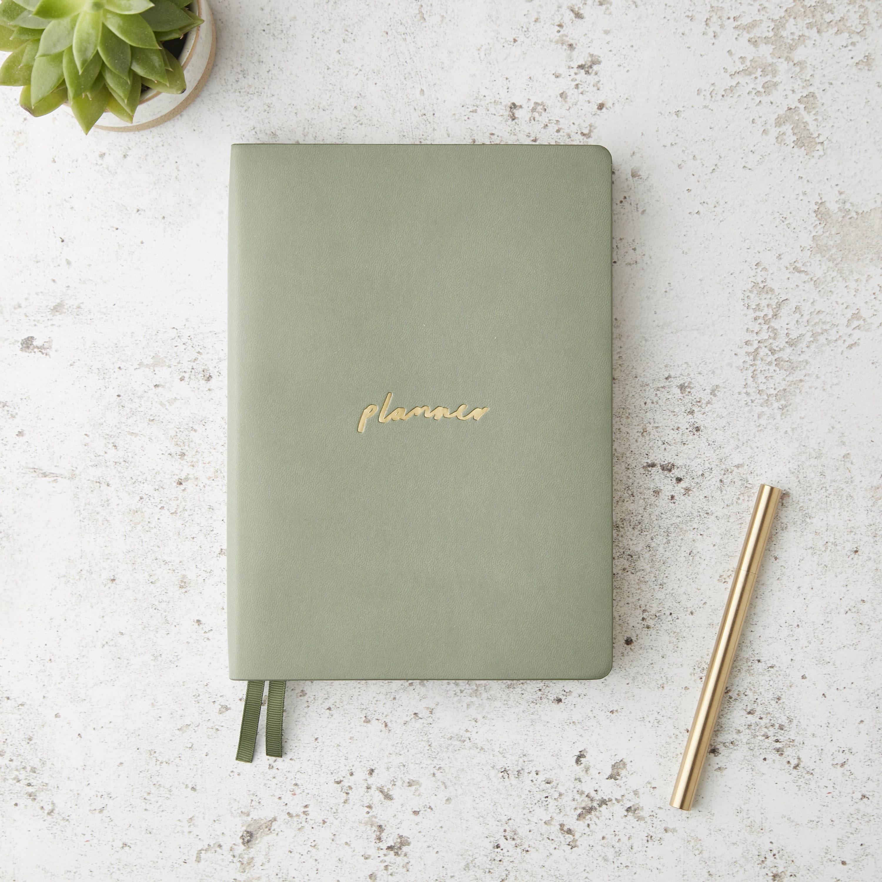 Daily Planner Book Sage Green Green Planner Planner Etsy