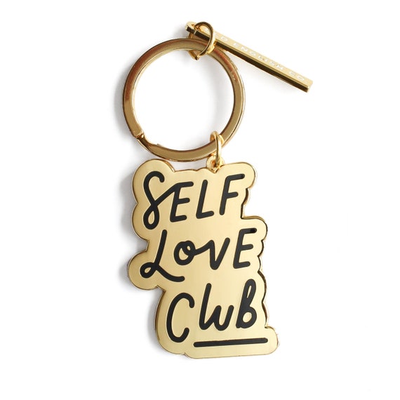 OldEnglishCo Self Love Club Keychain - Gold Keyring - House Keyring - Key Ring - Gift for Her - Gold Keychain - Housewarming Gift KR14