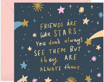 Friends are Like Stars Pastel Card - Friendship Card - Love Card - Card for Friend - Friendship Card  - Card for Best Friend - Birthday Card