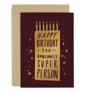Amazingly Super Person Copper Card - Birthday Card - Foiled Birthday Card - Copper Card -  Happy Birthday Card - CP04