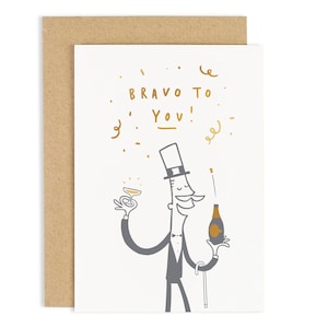 Bravo To You Gentleman Card - Congratulations Card - Fun Quote Card - Gold Foil card - CC243