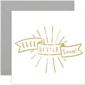 Feel Better Soon Flag Card - Get Well Soon Card - Get Well Greeting Card - Card For Friends and Family - Sympathy Card - Feel Better Card