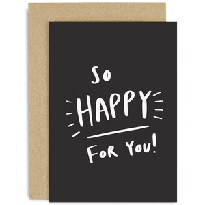 So Happy For You Card - Congratulations Card - Well Done Card - Supportive Card - You&#39;re The Best - You Did It Card - Motivational Card