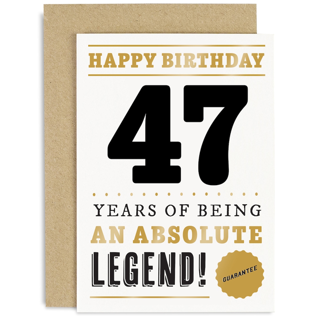 47 Years Legend Card 47th Birthday Card for Him 47th - Etsy
