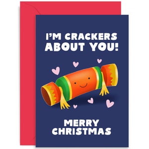 I&#39;m Crackers About You Christmas Card - Christmas Card - Merry Christmas Card - Christmas Card for Her - Christmas Card For Him - Love Card