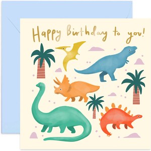Birthday Dinosaur Card - Fun Birthday Card for Kids - Dinosaur Greeting Card - Kids Birthday Card - Child Birthday Card - Dinosaurs - Kids