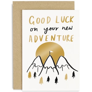 Good Luck On Your New Adventure Card - Leaving Card - Travelling Card - You&#39;re Leaving Card - Good Luck Card - New Adventure Card - Mountain