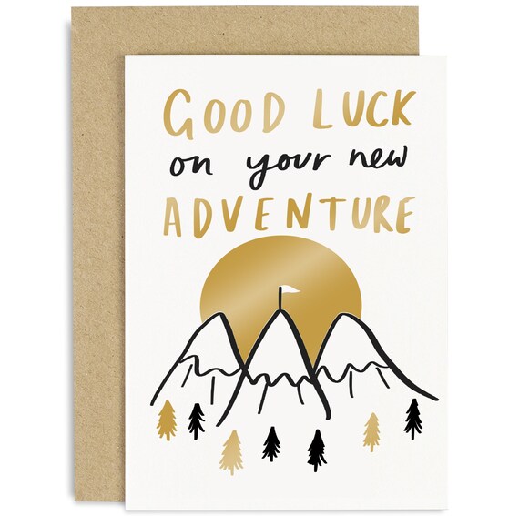 Good Luck Karte ‘New Adventure’ – Lustige Glückwunschkarte Für Neuen Job, Umzug, Ruhestand