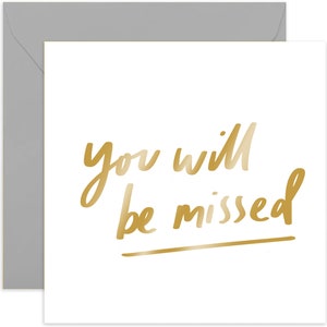 You&#39;ll Be Missed Card - Good Luck Card - You&#39;re Leaving Greeting Card - Bon Voyage Card - Good Luck Card - Leaving Card - Miss You Card