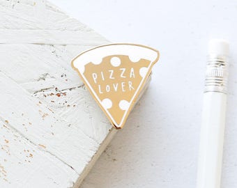 Pizza Lover Enamel Pin - Gold Enamel Pin - Enamel Lapel Pin - Food Enamel Pin - Enamel pins - gift for her - Pizza enamel pin - ENP33