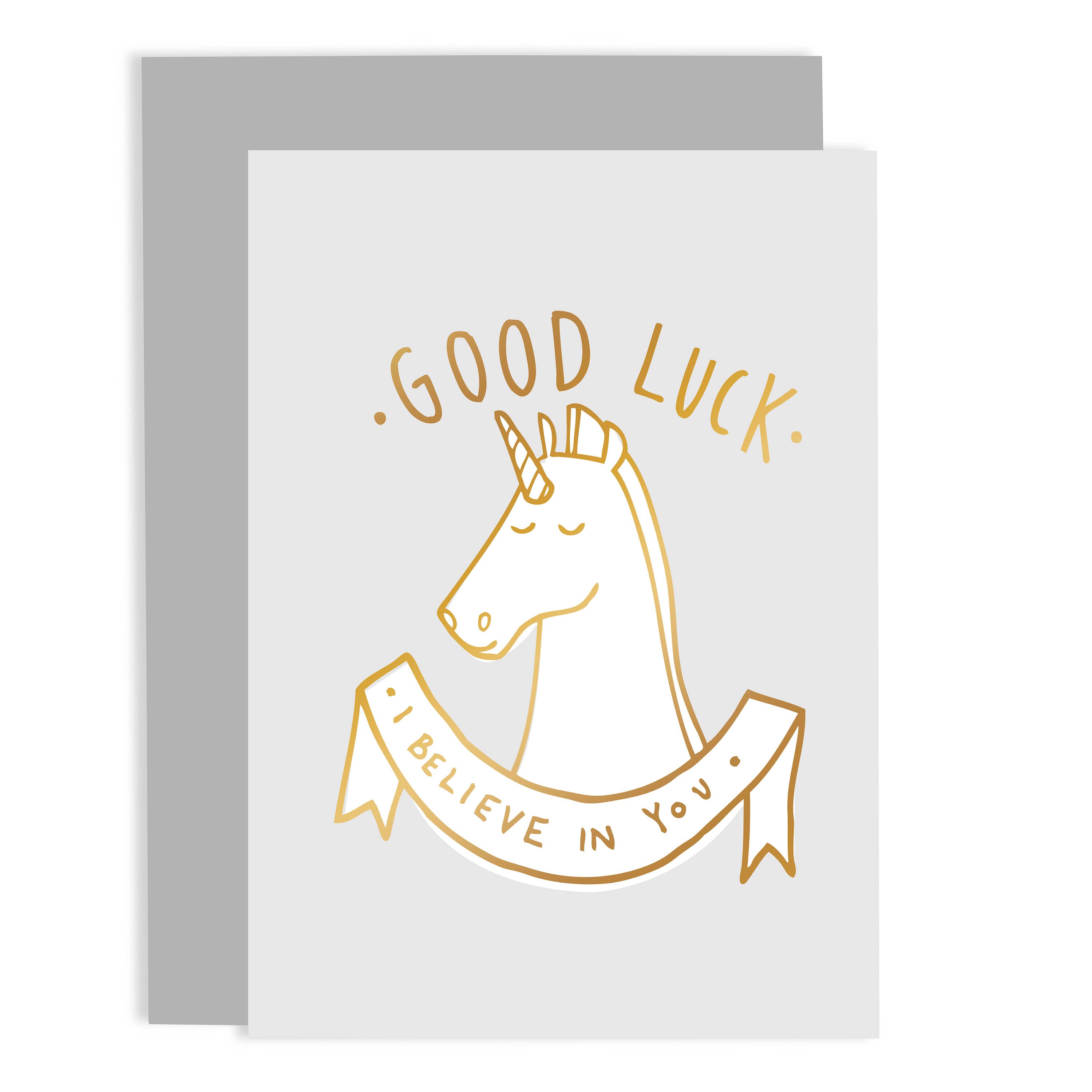 Good Luck Unicorn Card Good Luck Card Blush Grey Card Etsy UK