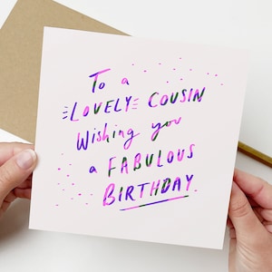 Happy Birthday Lovely Cousin Card - Fun Birthday Card - Fun Happy Birthday Greeting Card For Cousin - Cousin Birthday Card