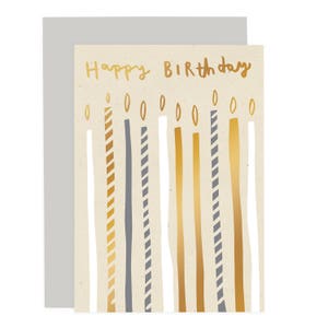 Birthday Candles Card - Gold Foil Card - Birthday Card - Card - Hand Lettered Card - Celebrations Card - CCSK03