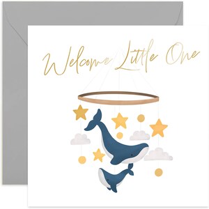 Welcome Little One Mobile Card - Fun New Baby Card - New Baby Greeting Card - Card For New Baby - Congratulations Card - New Baby - Penguin