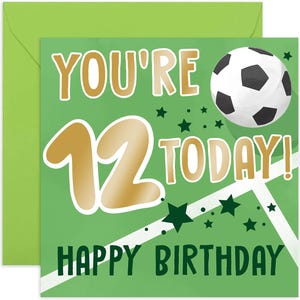 12th Birthday Football Card - Fun 12th Birthday Card  - Football 12th Birthday Card - 12th Birthday Card - Kids Birthday Card - Football
