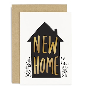 New Home Black Gold Card - New Home Card - Moving Card Black Gold Card - Gold Foil Card - CCBG02