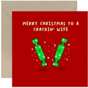 Merry Christmas To A Crackin&#39; Wife Card -Wife Christmas Card - Holiday Card - Merry Christmas Card - Xmas Card - Seasonal Card