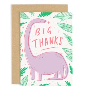 Big Thanks Card - Thank You Card - Colourful Card - Fun Thanks Card - Thanks Card- Dinosaur Card - CCB10