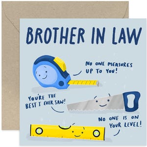 Brother-in-Law Tools Joke Card - Birthday Card for Brother-in-Law - Funny Card for Brother-in-Law - Joke Card - Funny Family Card - For Him